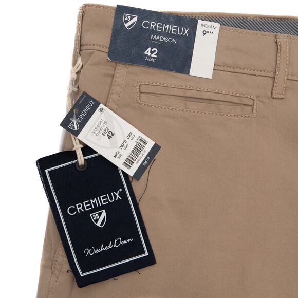 Daniel Cremieux Khaki Madison Flat Front Comfort Stretch 9" Shorts Size 42 - Picture 4 of 7